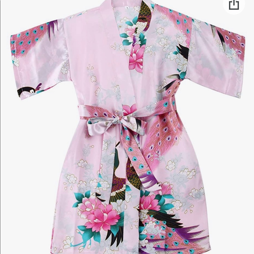 Girls Satin Kimono Robe
